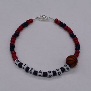 Washington Wizards Bracelet, Wizards Bracelet, Washington Bracelet, Sports Bracelet, Team Bracelet, Basketball Bracelet, Bead Bracelet