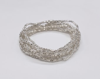 Bracelet extensible avec perles de rocaille empilables, taille 7