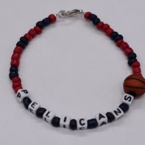 New Orleans Pelicans Bracelet, Pelicans Bracelet, Sports Bracelet, Team Bracelet, Basketball Bracelet, Bead Bracelet, Beaded Bracelet