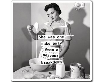 Funny Retro Housewife Magnet, Humorous Vintage Kitchen Decor