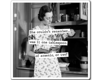 Funny Retro Housewife Magnet, Vintage Kitchen Decor