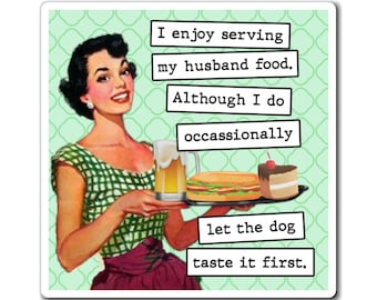 Funny Retro Woman Magnet, Vintage Sarcastic Housewife, Retro Style Kitchen Decor