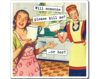 Retro Style Magnet, Funny Vintage Kitchen Decor