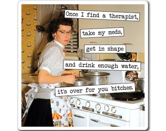 Funny Housewife Magnet, Humorous Retro Kitchen Decor