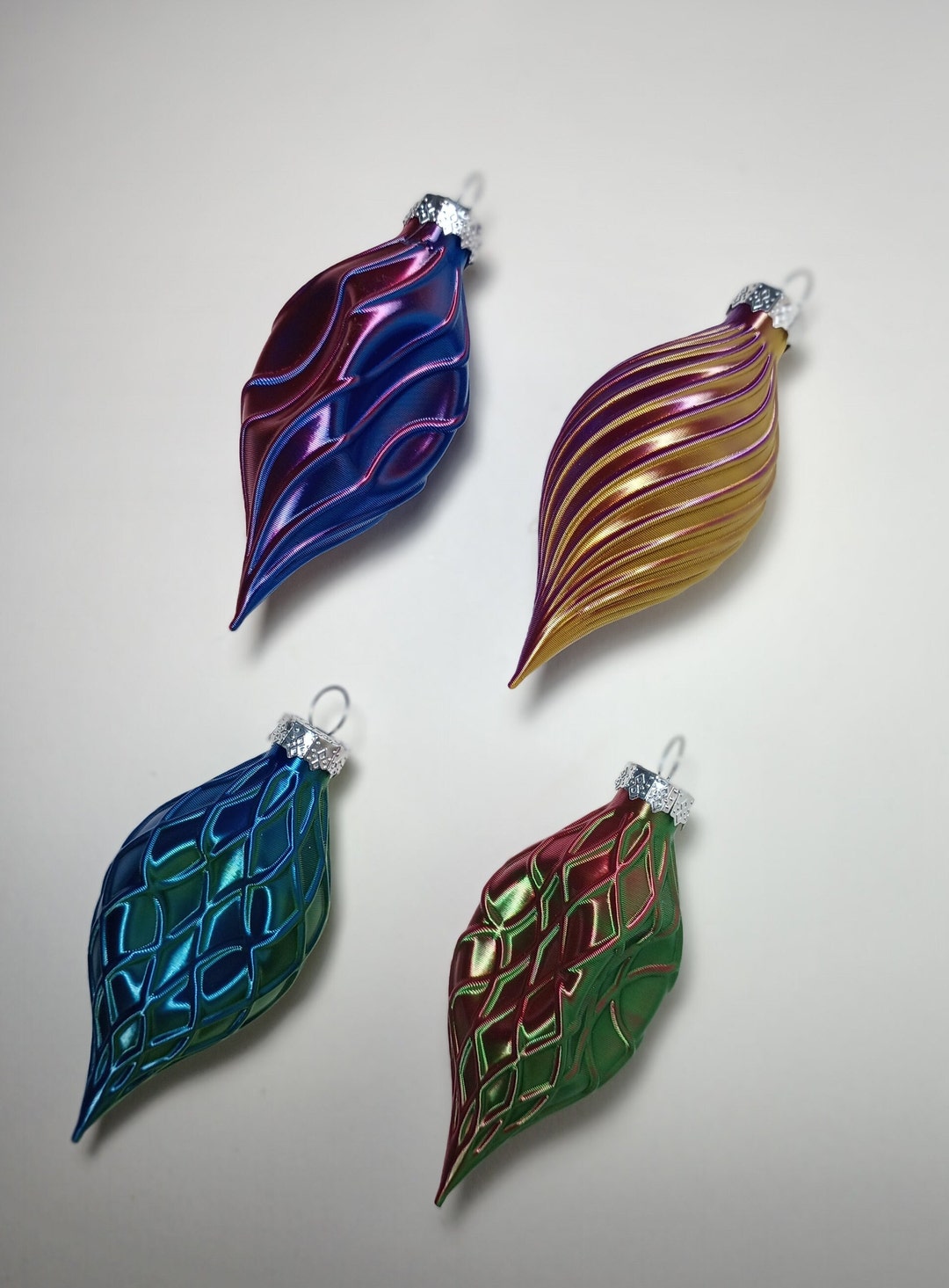4 Pack Color Changing Christmas Ornaments Etsy