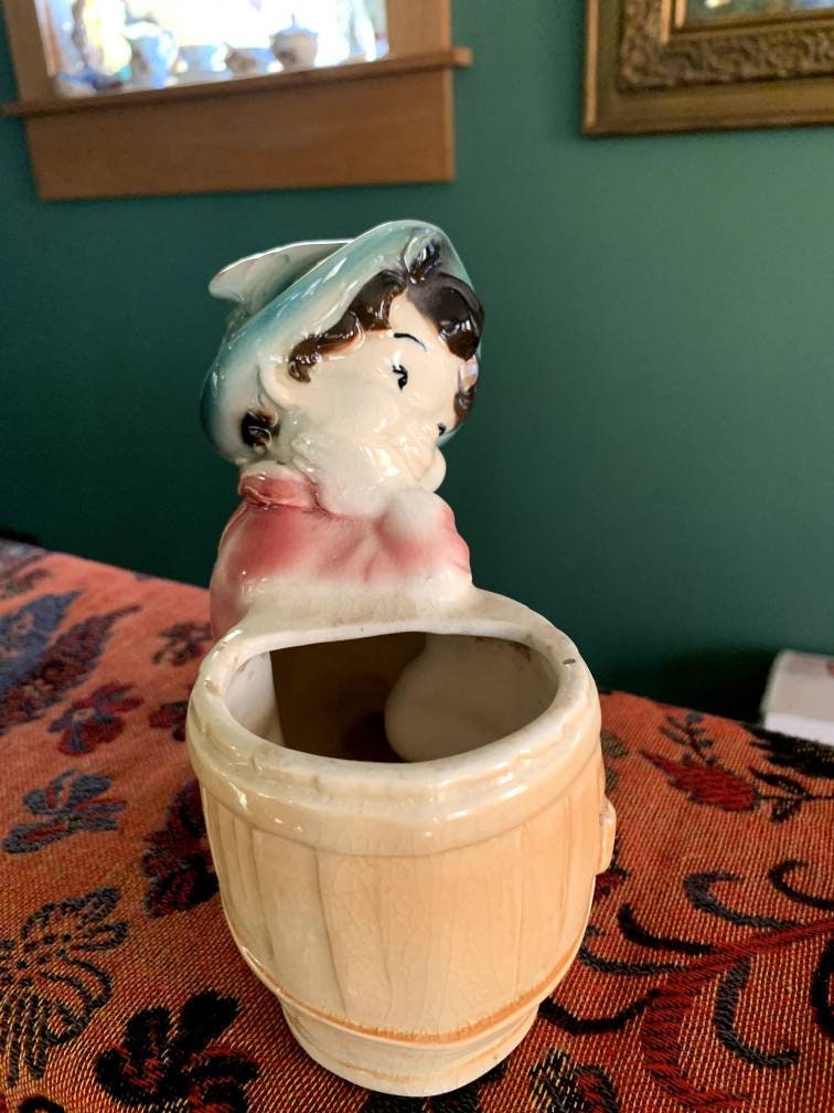 Ceramic boy figurine/planter 1960's perfect for Etsy