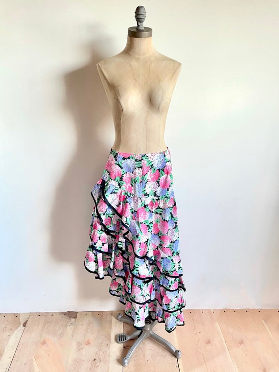 Vintage ruffle skirt, vintage 80s skirt, vintage … - image 9