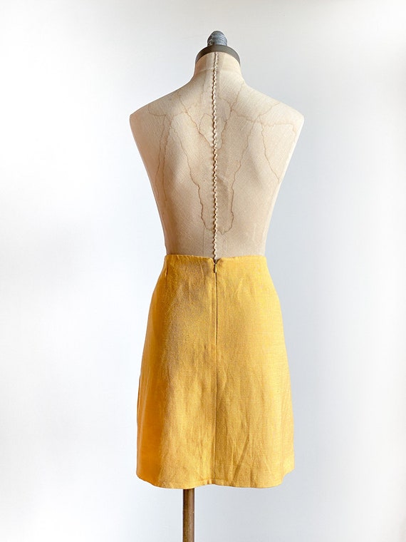 Vintage linen skirt, vintage linen, vintage yello… - image 6