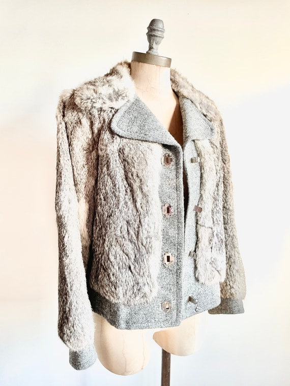 Vintage rabbit fur jacket - vintage fur coat - vi… - image 5