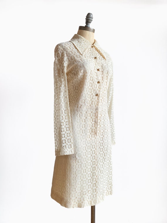 vintage 70s dress, vintage 70s lace dress, vintag… - image 6