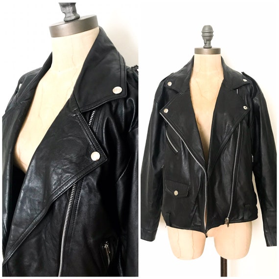 Vintage leather moto jacket - vintage leather moto