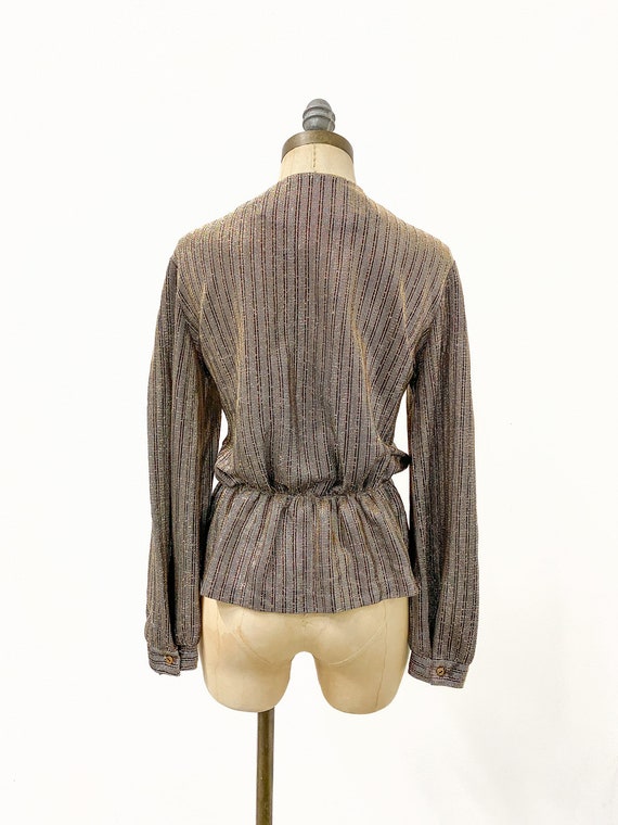 vintage 70s top, vintage lamé blouse, vintage pep… - image 8