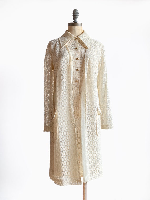 vintage 70s dress, vintage 70s lace dress, vintag… - image 4