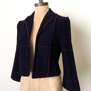 vintage crop jacket vintage cropped jacket vintage plaid jacket vintage bolero vintage kint jacket vintage boucle jacket image 3