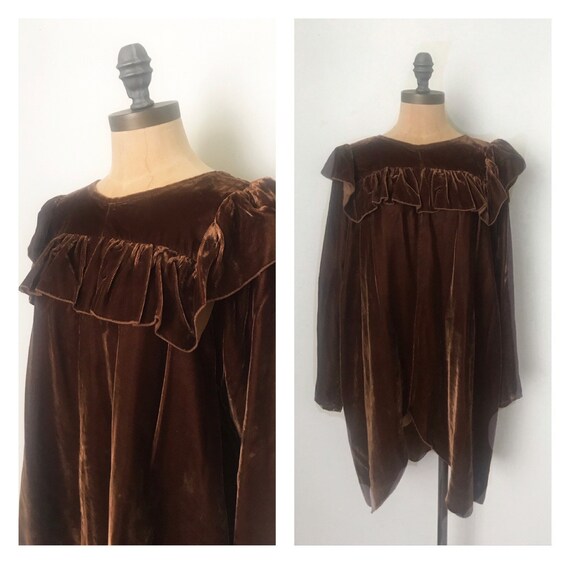 Vintage tunic - 1970s vintage velvet tunic - 70s v