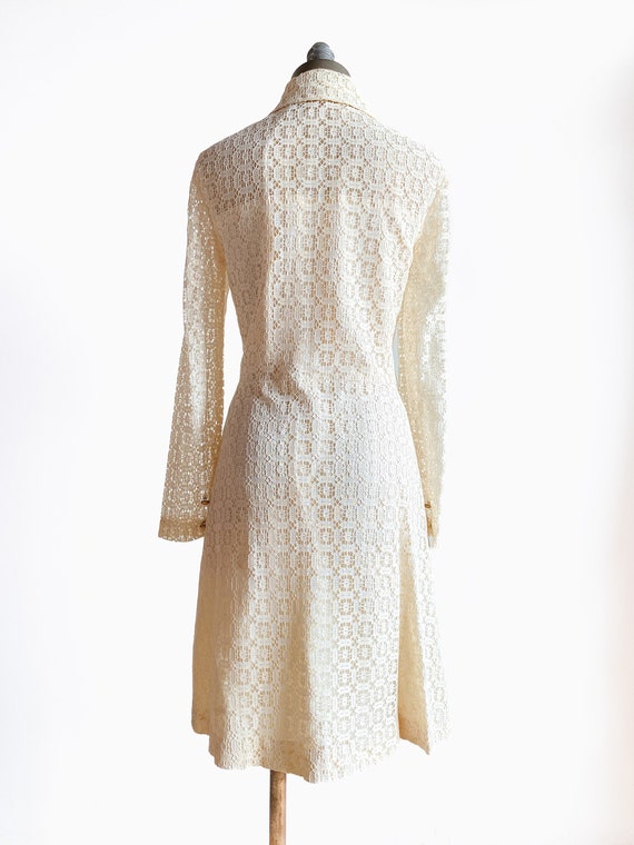 vintage 70s dress, vintage 70s lace dress, vintag… - image 9