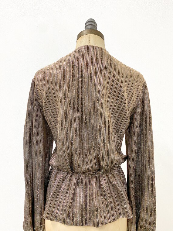 vintage 70s top, vintage lamé blouse, vintage pep… - image 9