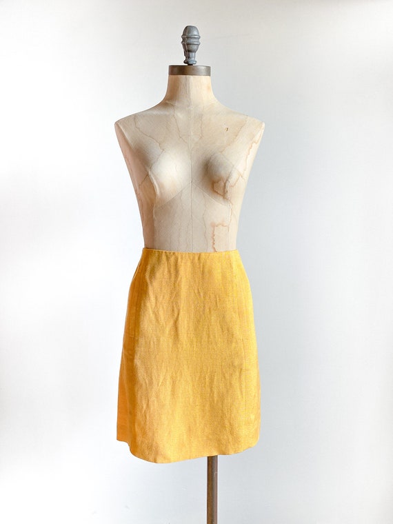 Vintage linen skirt, vintage linen, vintage yello… - image 8