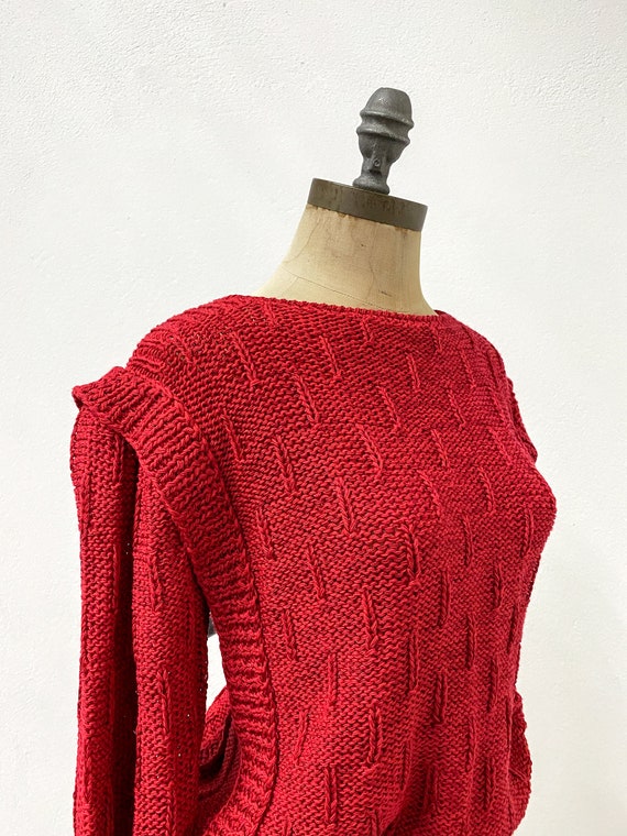 vintage 80s sweater, vintage red sweater, vintage… - image 7