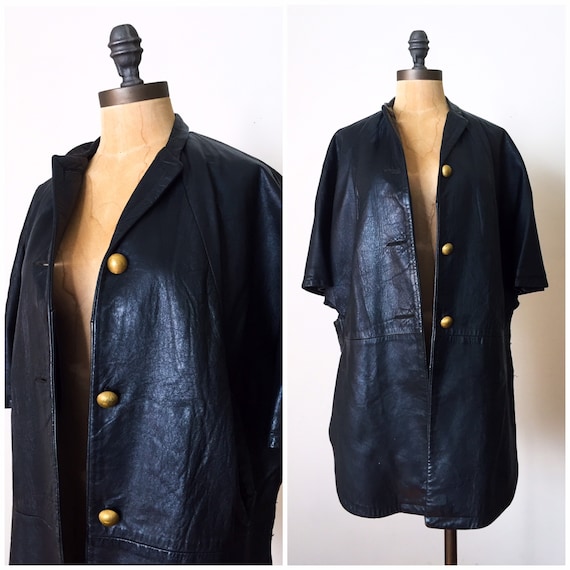Vintage leather jacket - vintage black leather jac