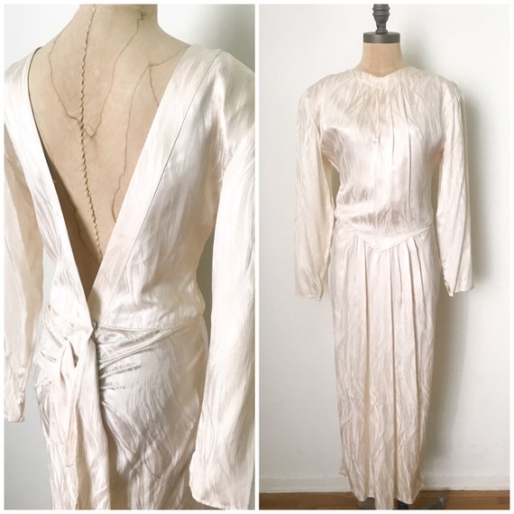 vintage silk dress - vintage 80s dress - vintage l