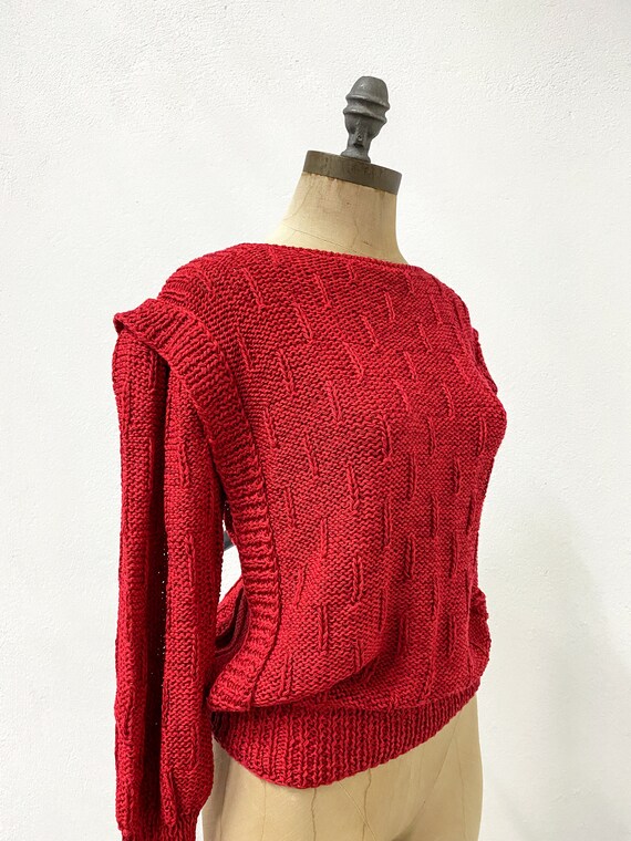 vintage 80s sweater, vintage red sweater, vintage… - image 6