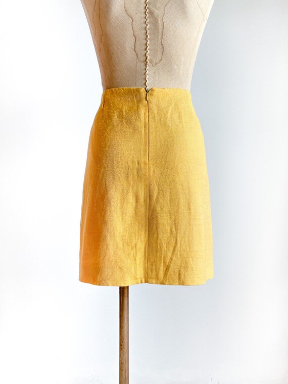 Vintage linen skirt, vintage linen, vintage yello… - image 10