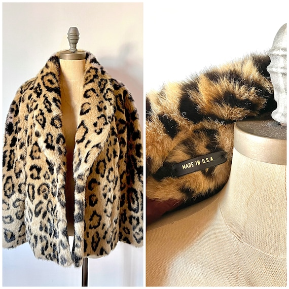 Vintage 1970s leopard coat - vintage leopard coat