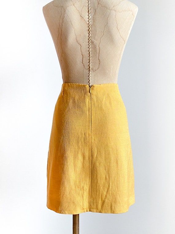 Vintage linen skirt, vintage linen, vintage yello… - image 7