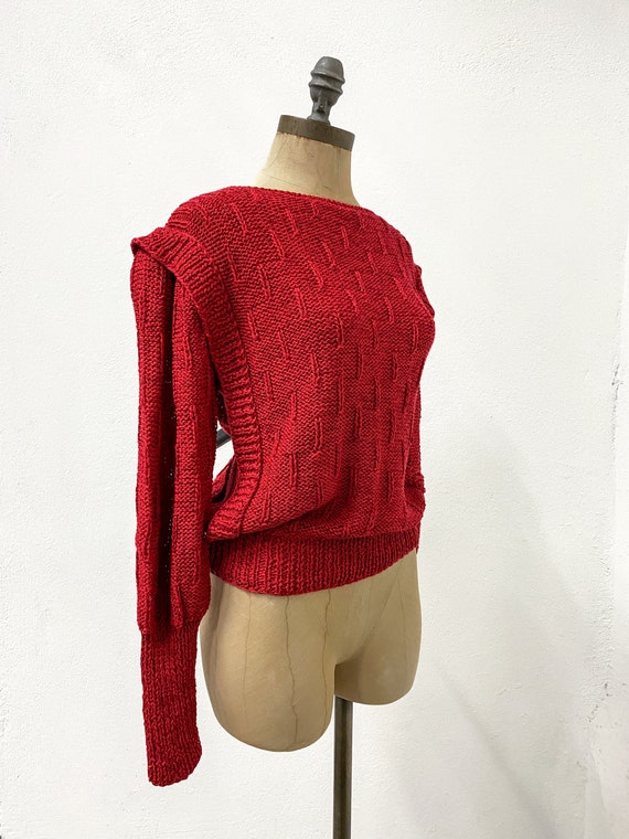 vintage 80s sweater, vintage red sweater, vintage… - image 5