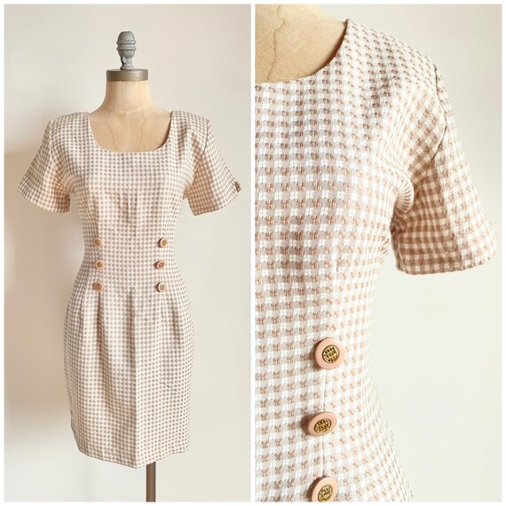 90s dress, vintage gingham dress, 90s gingham dre… - image 1