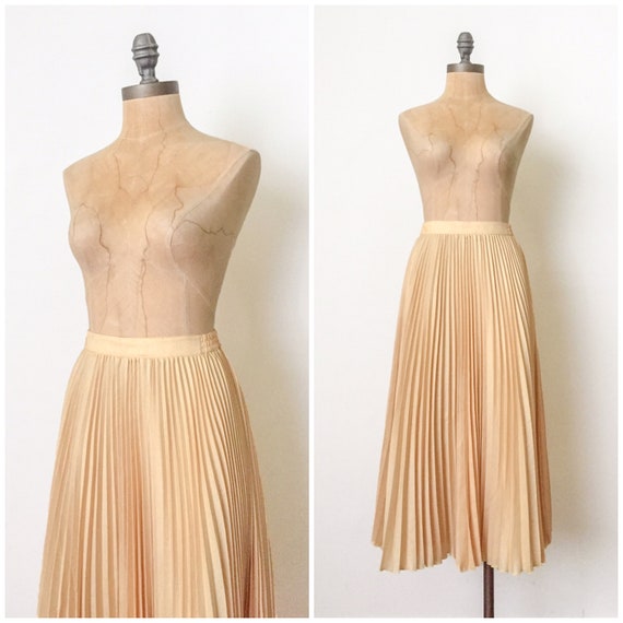 vintage pleated skirt - 70s pleated skirt - 1970s