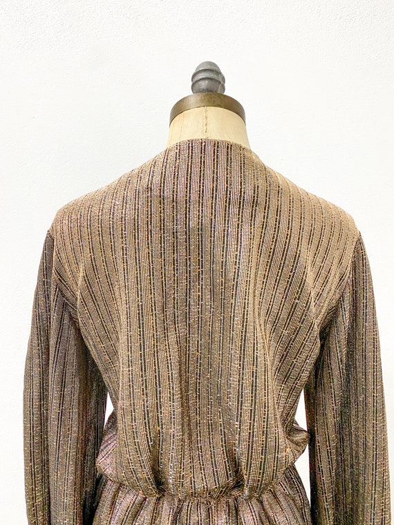 vintage 70s top, vintage lamé blouse, vintage pep… - image 10
