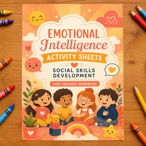Cuaderno de actividades para niños sobre las emociones, hojas de actividades escolares, material imprimible para el desarrollo emocional, recursos para el aula.