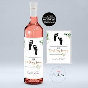 Étiquette bouteille de vin personnalisable / Annonce grossesse ***FICHIER NUMÉRIQUE *** Annonce surprise bébé