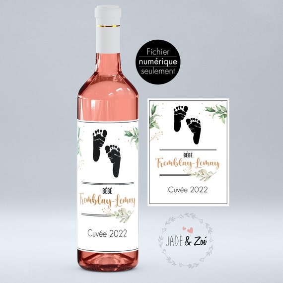 Bouteille de vin personnalisée étiquette photo