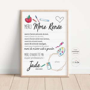 Teacher Gift Poster, Personalized ***DIGITAL FILE*** Thank You, Best Teacher, School, end of school year
