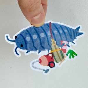 Sticker brillant Isopod Clean Up Crew - Art d'arthropodes pour terrariums