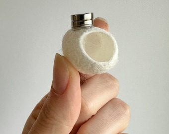 Jumping Spider Silk Cocoon Hide With Magnets Enclosure Decor Natural White