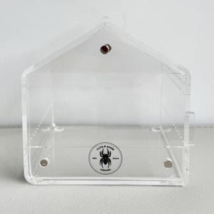House Shaped Jumping Spider Enclosure Front Opening Magnetic Acrylic Habitat Cube 4 inch 4x4x4 Jumper Home