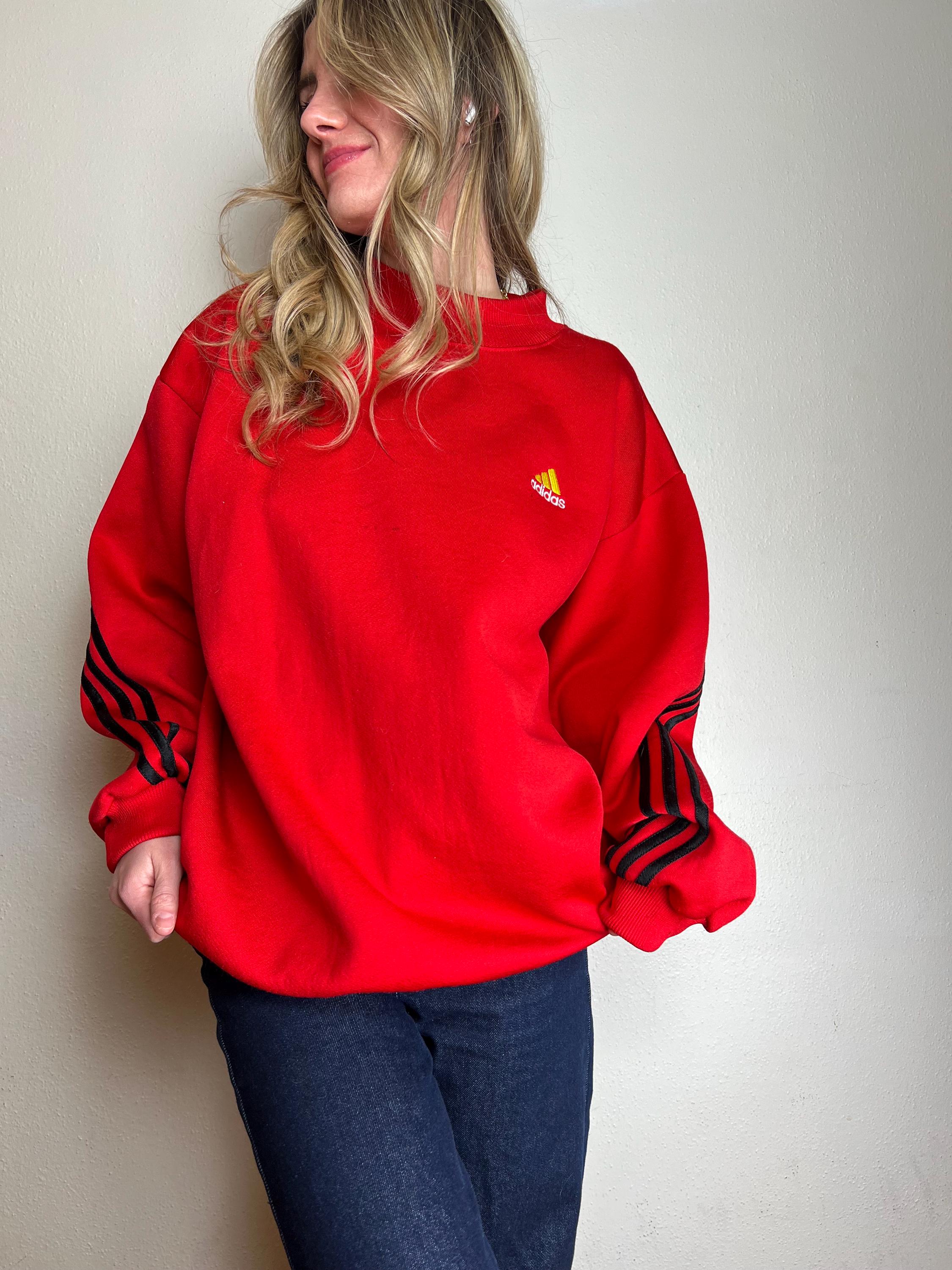 red adidas sweatshirt womens