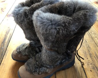 rabbit skin boots