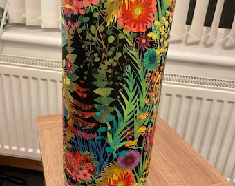 Liberty fabric cylinder table lamp