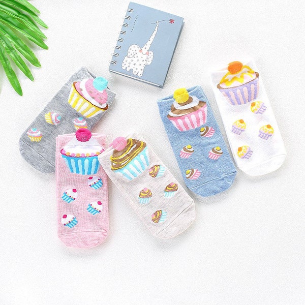 5 pairs of cupcakes cute socks super comfy super cute prefect for bakers prefect for gift cupcake lovers colorful. By Woaiwazi gift shop