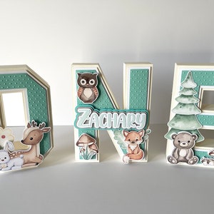 Super cute high quality O-N-E 3D letter boxes with woodland theme perfect for your little's first birthday, handmade by Woaiwazi Giftshop