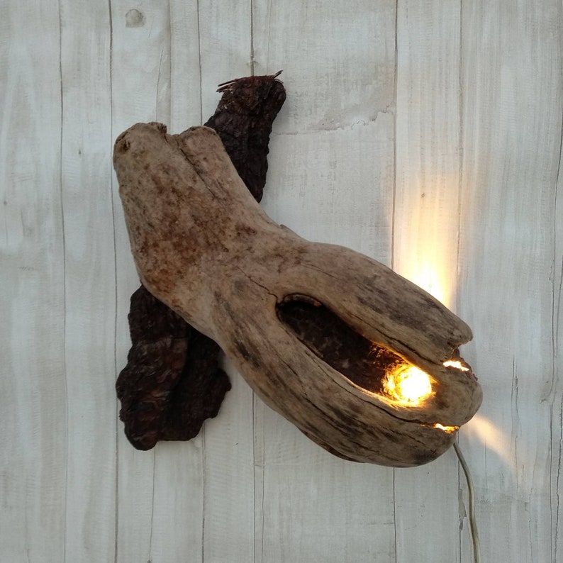 Driftwood wall sconce Sconce light Driftwood wall lamp Etsy