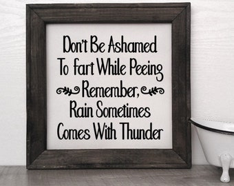 Bathroom Humor Sign, Restroom Décor, Rustic Bathroom Decor, Funny Restroom Sayings, Funny Fart Sign, Children's Bathroom Sign