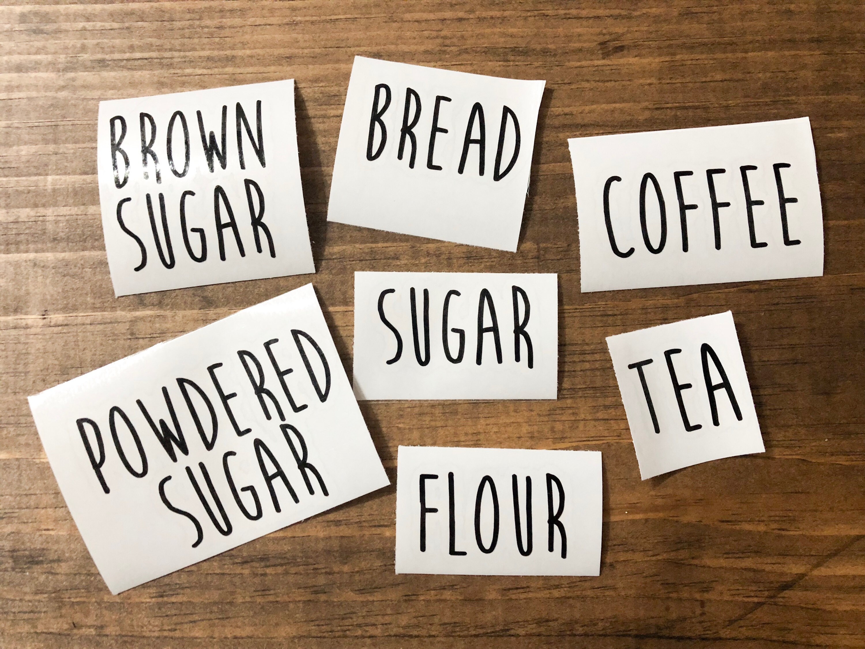 Kitchen Canister Labels, Flour Canister Decals, Dry Goods Decals, Sugar ...
