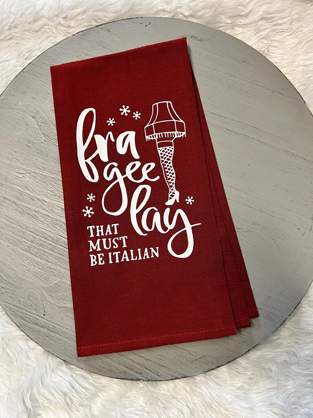 Christmas Tea Towels, Red and Black Tea Towels, Frageelay Christmas