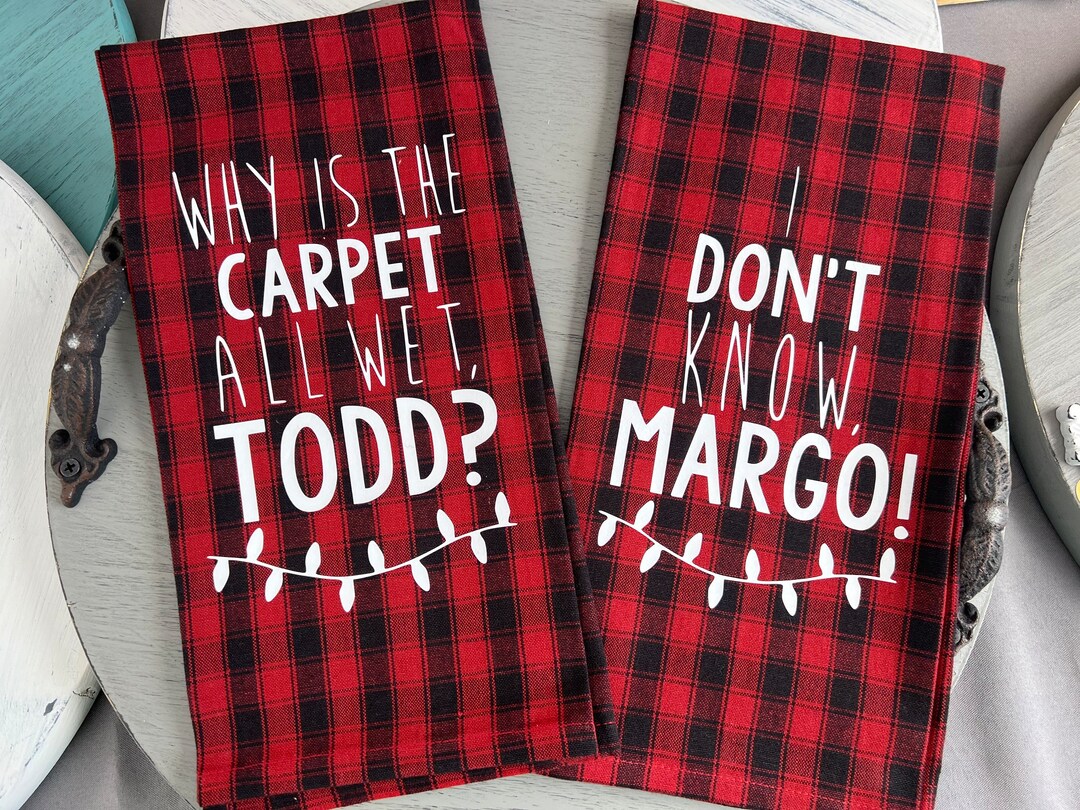 Christmas Tea Towels Red and Black Tea Towels Todd Margo Etsy Canada